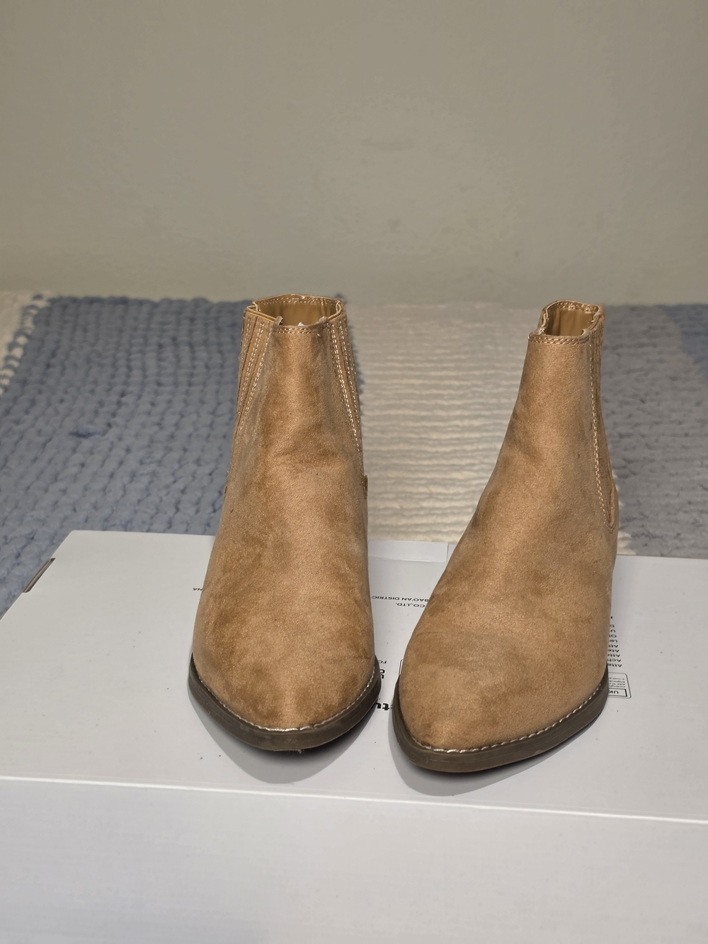 Tan Suede Women's Chelsea Booties - Classic Ankle Boots
